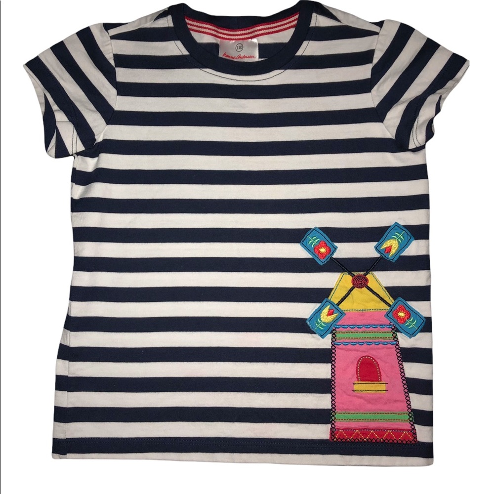 Cute Navy/White Striped Lighthouse Shirt. (NWOT)